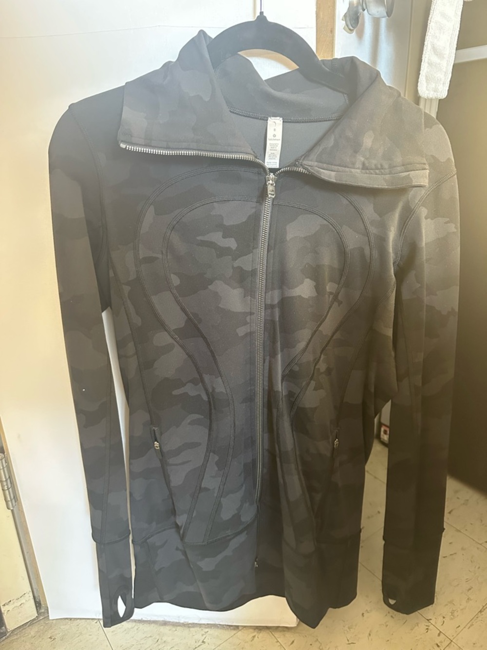 lululemon athletica Black Camo Full-Zip Bomber Jacket
